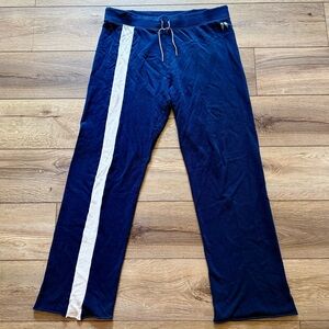 Victoria’s Secret Blue White Stripe Flair Leg Sweatpants Angel Wings Medium LONG
